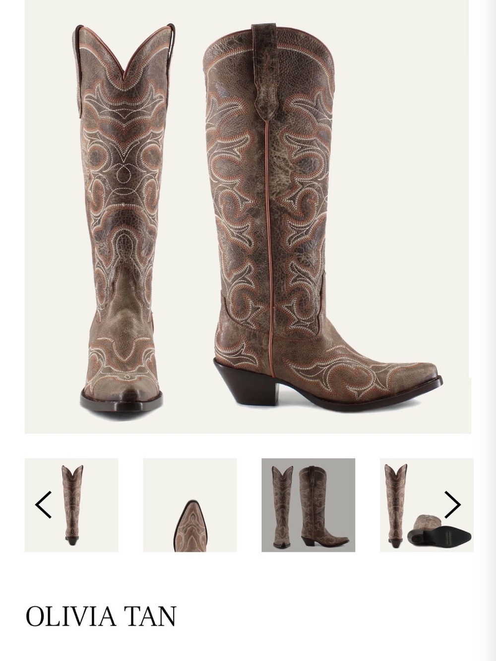 Buck & Brana Tall western cowboy boots Embroidered brown leather size 7.5